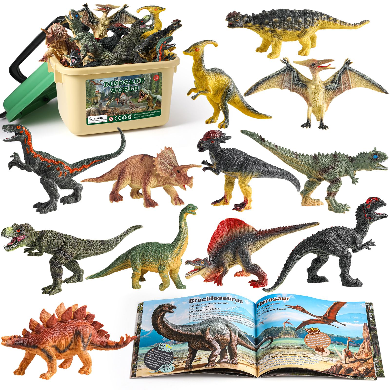 Amazon.com: OENUX Dinosaur Toys for Kids 3-5,12pcs Realistic